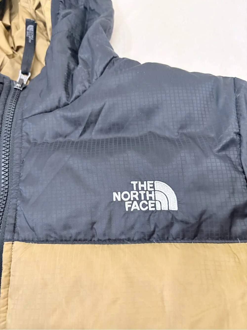 The North Face Men’s Hooded Puffer Jacket - Black & Tan Reversible